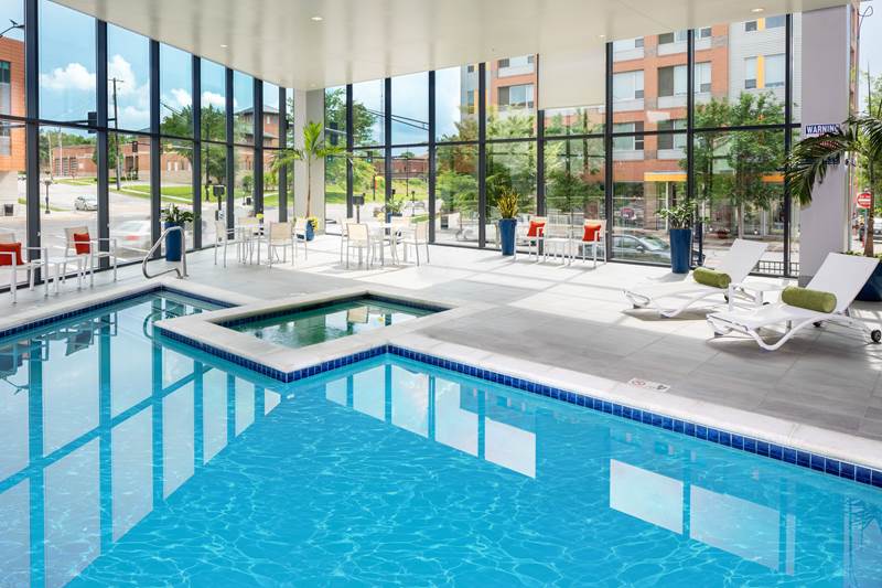 heated saltwater Pool at Kent State Hotel